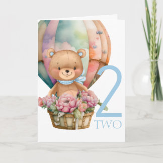 Birthday Teddy Bear Balloon 2ND Kaart