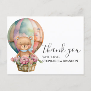 Birthday Teddy Bear Balloon Bedankt Briefkaart