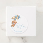Birthday Teddy Bear Blue Hartelijk dank voor de go Bedankjes Labels (In situ)