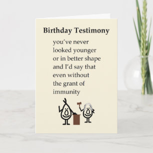 Birthday Testimony - een grappig, gelukkig verjaar Kaart