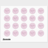Birthday Thank You Pink Minimalist Script Ronde Sticker (Vel)