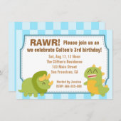 Birthday Theme - Cute Dinosaurs Kaart (Voorkant / Achterkant)