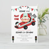 Birthday Theme Race Car Racing Kind Kaart (Staand voorkant)