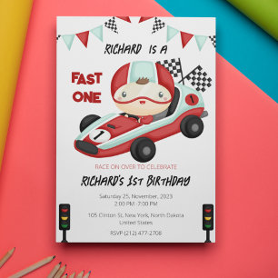 Birthday Theme Race Car Racing Kind Kaart