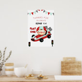 Birthday Theme Race Car Racing Kind Poster (Keuken)