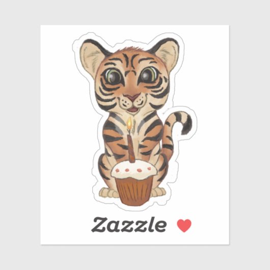 Birthday Tiger Sticker (Vel)