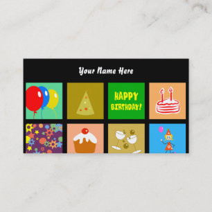 Birthday Tile Wallpaper, Jouw naam here Visitekaartje
