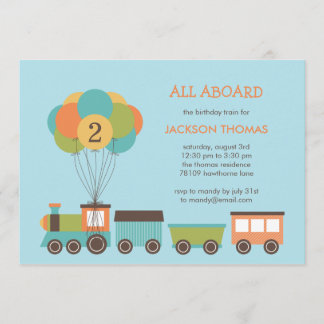 Birthday Train Birthday Party Invitation Kaart