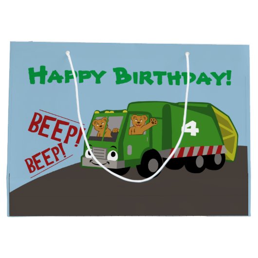 Birthday Trash Truck Groot Cadeauzakje (Achterkant)