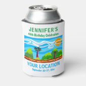 Birthday Trip Tropical Beach Favor Blikjeskoeler (Blikje Achterkant)