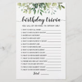 Birthday Trivia editable game (Voorkant)