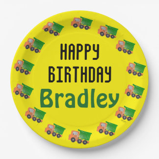 Birthday Truck (oranje) Papieren Bordje