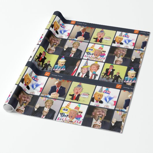 Birthday Trump - v.1 Cadeaupapier (Uitgerold)