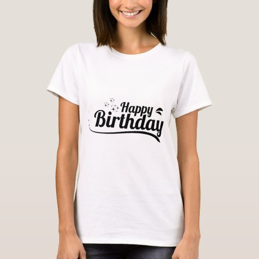 Birthday Typography Sayings T-shirt (Voorkant)