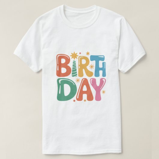 Birthday Typography T-Shirt Design with Transparen (Design devant)