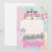 Birthday Uitnodiging (Voorkant / Achterkant)