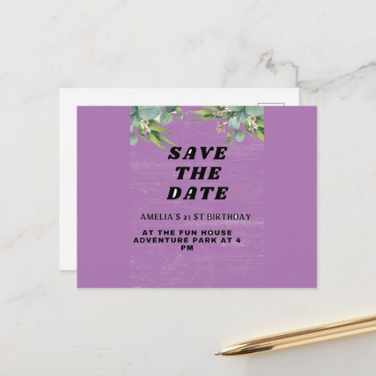 Birthday Uitnodiging (Voorkant / Achterkant in situ)