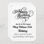 Birthday Uitnodiging (Voorkant / Achterkant)