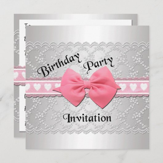 Birthday Uitnodiging (Voorkant / Achterkant)