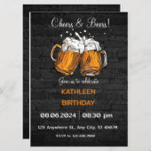 Birthday Uitnodiging (Voorkant / Achterkant)