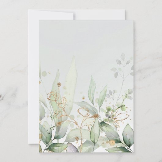 Birthday Uitnodiging | Eucalyptus Greenery Waterco (Achterkant)