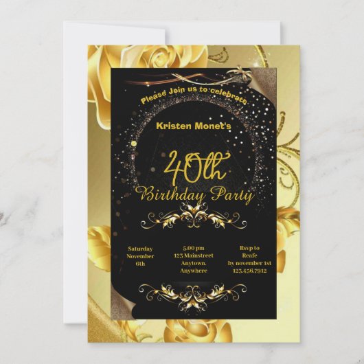 Birthday-uitnodiging Kaart (Voorkant)