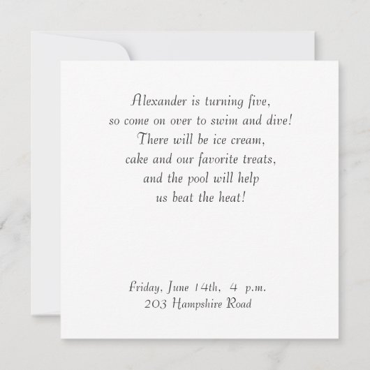 Birthday-uitnodiging Kaart (Achterkant)