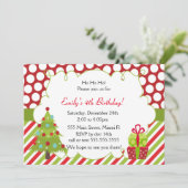 Birthday Uitnodiging kerstmis Kinder Partij (Staand voorkant)