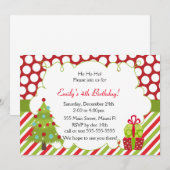 Birthday Uitnodiging kerstmis Kinder Partij (Voorkant / Achterkant)