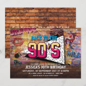 Birthday-uitnodiging van 90 kaart (Voorkant / Achterkant)