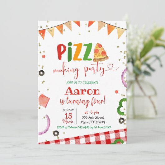 Birthday uitnodiging van Pizza Making Party
