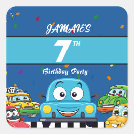 Birthday Uitnodiging Vierkante Sticker