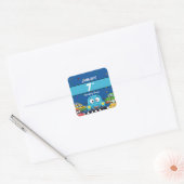 Birthday Uitnodiging Vierkante Sticker (Envelop)