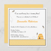 Birthday-uitnodiging voor Buzzing Bees Kaart (Voorkant / Achterkant)