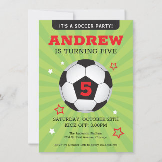 Birthday-uitnodiging voor de voetbalpartij kaart