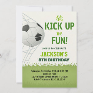 Birthday-uitnodiging voor de voetbalpartij kaart