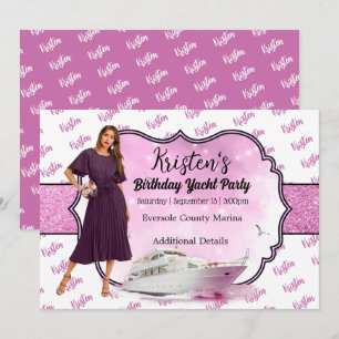 Birthday-uitnodiging voor een jacht kaart