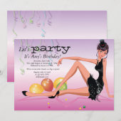 Birthday-uitnodiging voor feestdagen kaart (Voorkant / Achterkant)