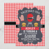 Birthday-uitnodiging voor kinderen op BBQ Kaart (Voorkant / Achterkant)