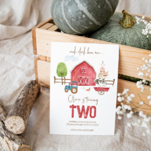 Birthday-uitnodiging voor landbouwhuisdieren kaart