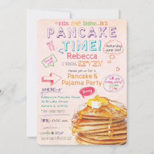 Birthday-uitnodiging voor Pancake en Pajama Kaart
