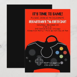 Birthday uitnodiging voor Red Video Game Boys