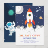 Birthday-uitnodiging voor ultraruimtevaart kaart (Voorkant / Achterkant)