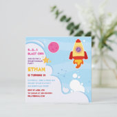 Birthday-uitnodiging voor ultraruimtevaart kaart (Staand voorkant)