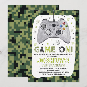 Birthday-uitnodiging voor videogame Birthday Kaart