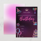 Birthday-uitnodigingen Kaart (Voorkant / Achterkant)