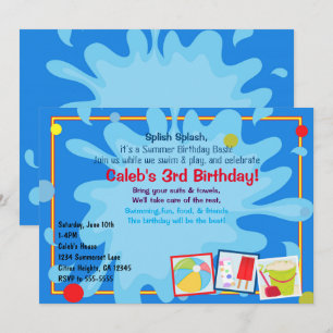 Birthday-uitnodigingen van de zomerzapenpool kaart