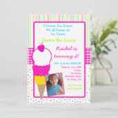 Birthday-uitnodigingen van Ice Cream Party Kaart (Staand voorkant)