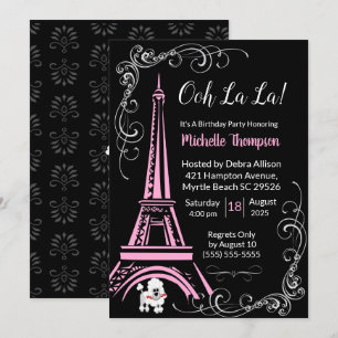 Birthday-uitnodigingen voor de Eiffeltoren in Pari Kaart