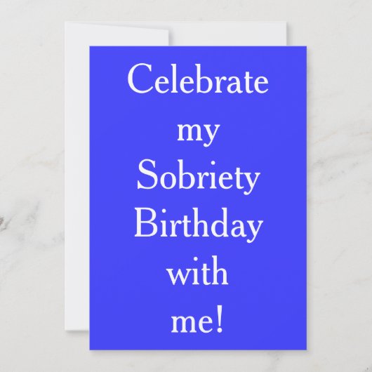 Birthday-uitnodigingen voor obriety kaart (Voorkant)